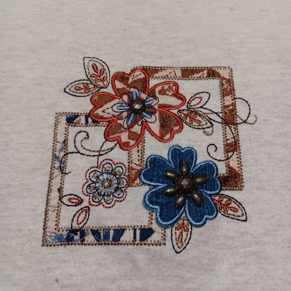 ALFRED DUNNER WOMEN'S SIZE LARGE PETIT FLOWER PRINT PULLOVER BLOUSE. - Picture 5 of 6
